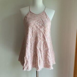 Cloth & Stone Tank top pink crosshatch Small